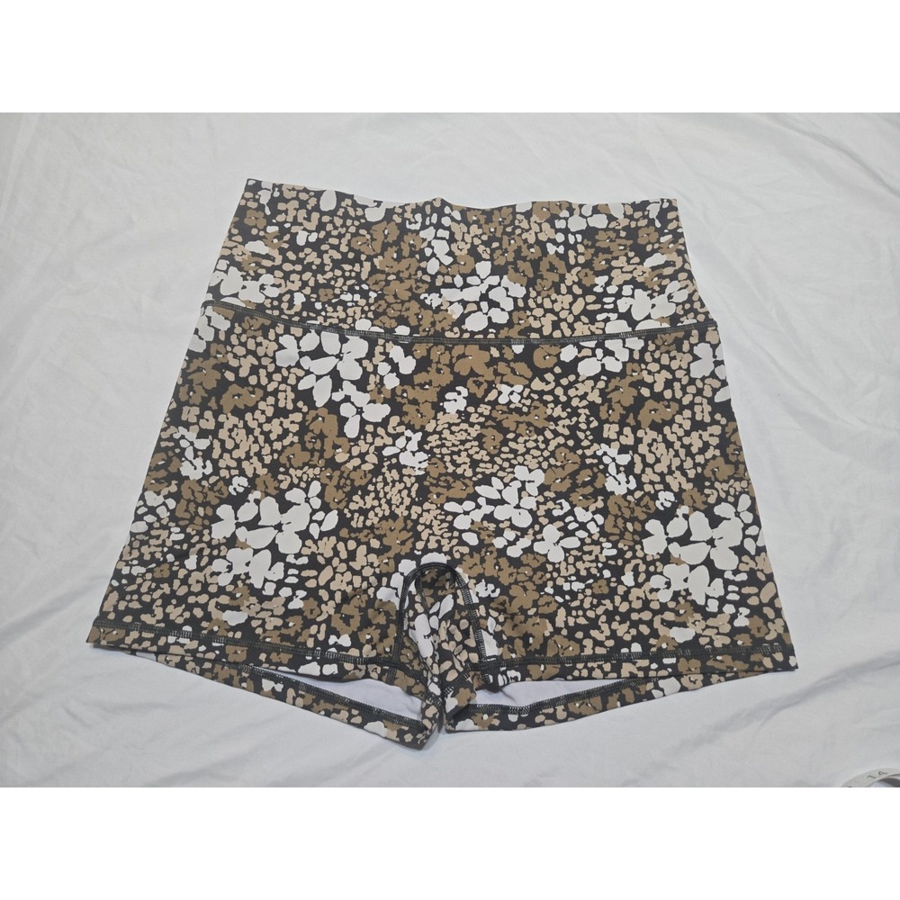 Aerie Offline XL‎ Compression Biker Shorts Floral White Brown 4" Athletic Goals